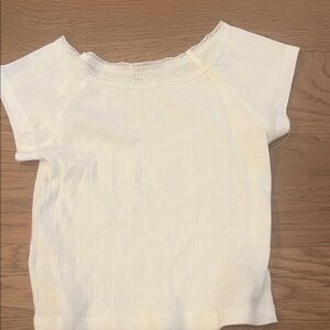 GAP Kids Cream Lace Trim Tee